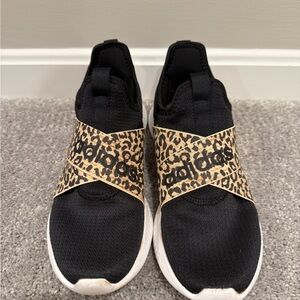 Adidas Women's Black and Leopard Print Sneakers